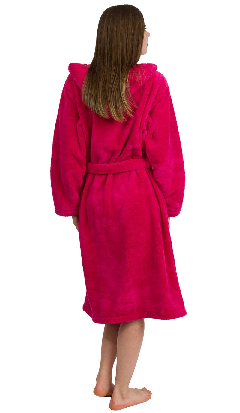 TowelSelections Super Plush Hooded Bathrobe - Luxury Spa Robe for Women and Men, Soft and Warm, Made in Turkey, Fushia, L/XL - Image 2